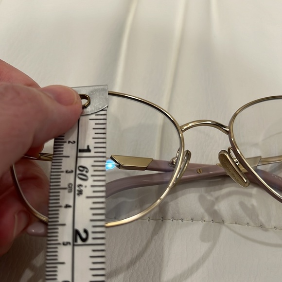Preowned Prada Eyeglasses in color pink and gold tone. - Picture 7 of 14